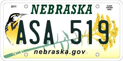 NE license plate ASA519