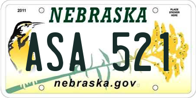 NE license plate ASA521