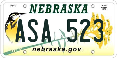 NE license plate ASA523