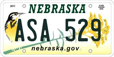 NE license plate ASA529