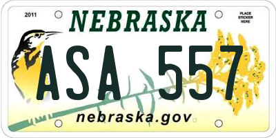 NE license plate ASA557