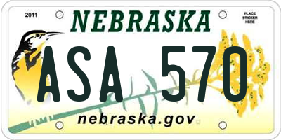 NE license plate ASA570