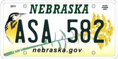 NE license plate ASA582
