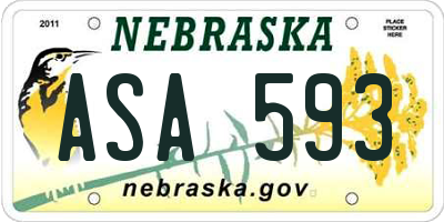 NE license plate ASA593