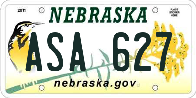 NE license plate ASA627