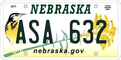 NE license plate ASA632