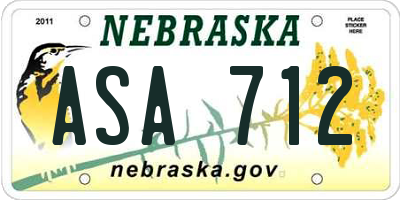 NE license plate ASA712
