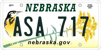 NE license plate ASA717