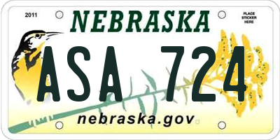 NE license plate ASA724