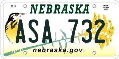 NE license plate ASA732