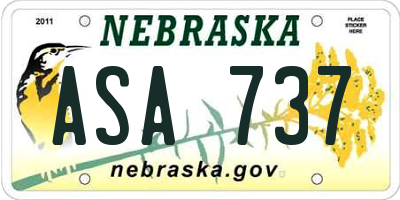 NE license plate ASA737