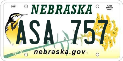 NE license plate ASA757