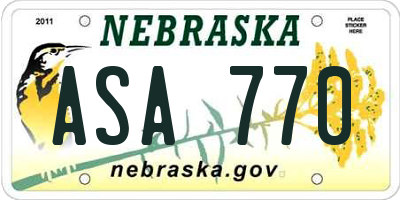 NE license plate ASA770