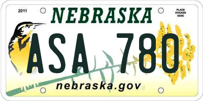 NE license plate ASA780