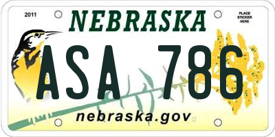 NE license plate ASA786