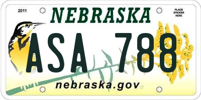 NE license plate ASA788