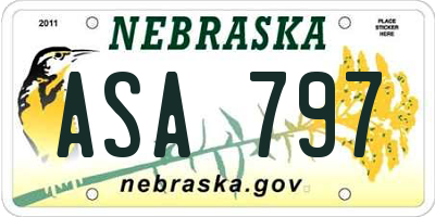 NE license plate ASA797
