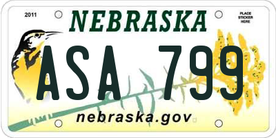 NE license plate ASA799