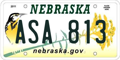 NE license plate ASA813