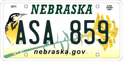 NE license plate ASA859