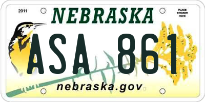 NE license plate ASA861