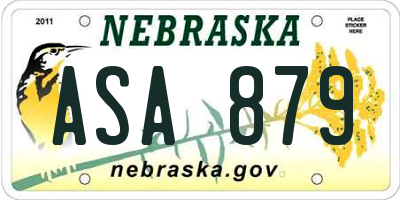 NE license plate ASA879