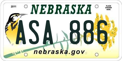 NE license plate ASA886