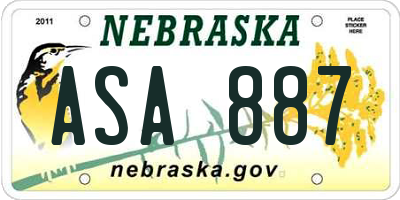 NE license plate ASA887