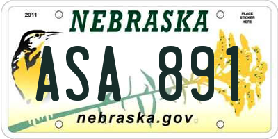 NE license plate ASA891