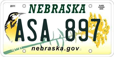 NE license plate ASA897