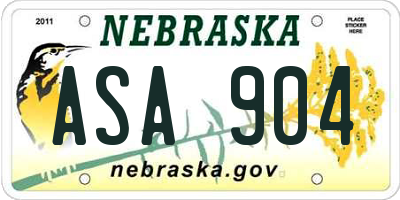 NE license plate ASA904