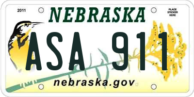 NE license plate ASA911