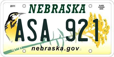 NE license plate ASA921