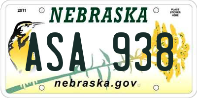 NE license plate ASA938