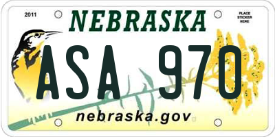 NE license plate ASA970
