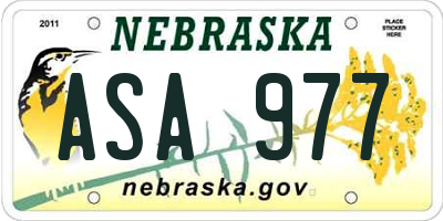 NE license plate ASA977