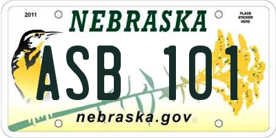 NE license plate ASB101