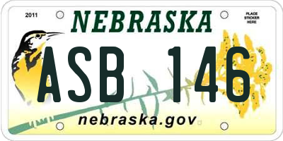 NE license plate ASB146