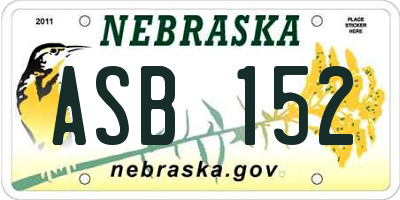 NE license plate ASB152