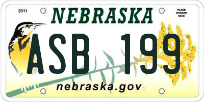 NE license plate ASB199