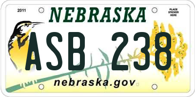 NE license plate ASB238