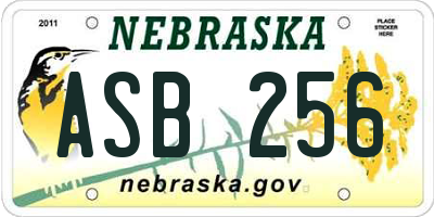 NE license plate ASB256