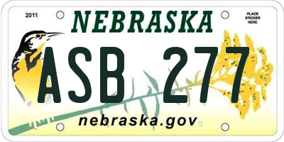 NE license plate ASB277
