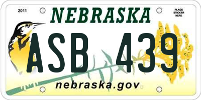 NE license plate ASB439