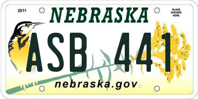 NE license plate ASB441