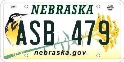 NE license plate ASB479