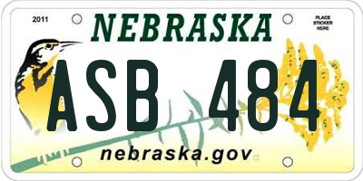 NE license plate ASB484