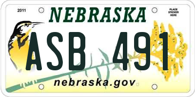 NE license plate ASB491