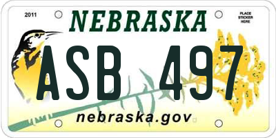 NE license plate ASB497