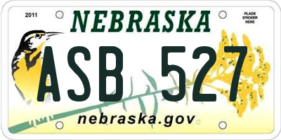 NE license plate ASB527